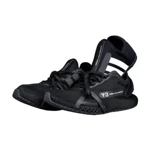 【Y-3 山本耀司】Y-3 RUNNER 4D IOW白字LOGO透氣網狀設計橡膠高低筒運動鞋(平輸品/黑)