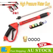 3IN1 High Pressure Washer Gun Wand Lance Spray Water Hose w/Nozzle Kit 5000PSI