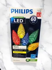 Philips Multi Faceted C6 String Lights LED Christmas Indoor/Outdoor 60 Bulbs NEW