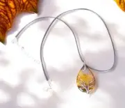 Tiger Eye Tree of Life Pendant Necklace Healing Crystal Jewelry 18"