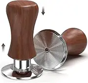 KYONANO 53.3mm Espresso Coffee Tamper, 30lb Spring-Loaded Calibrated Tamper with 304 Stainless Steel, Cuibourtia Wooden-Handle, Espresso Accessories, Compatiable with Over 53MM Espresso Portafilter