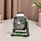 - Camping Fan with LED Lantern USB Rechargeable Silent Fan for Picnic (Green)