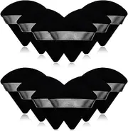12 Pieces Black Cosmetic Powder Puff,2.76 inch Portable Soft Sponge Setting Face Puffs,Triangle Velvet Powder Puff with Ribbon Band Handle for Loose Powder Body Powder Makeup Tool