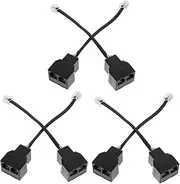 Angoily 6 Pcs Telephone Line Adapter Cable Adapters Phone Splitter for Landline Cable Adapter for Telephones Telephone Adapters for Cable Telephone Converter Rj11 Telephone Splitters Abs