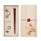 Congratulatory Hexagonal Chopsticks Paulownia Box Sakura (1-2-0210) NEW