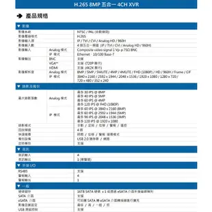 昌運監視器 AVTECH 陞泰 DGD1105AV-U1 4路 H.265 8MP 五合一 XVR 錄影主機