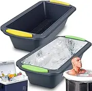 2 Pack Extra Large Ice Block Mold, Silicone Ice Cube Maker for Cold Plunge or Coolers, Temperature Resistant Ice Block Maker, Ice Bath Chiller Dishwasher Safe Ice Mold for Home (Style-A)