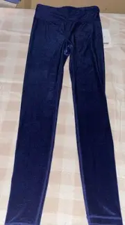 Athleta Girl High Rise Chit Chat Velvet Tight Navy Blue Sz L (12) NWT