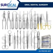 23 Pcs Oral Dental Surgery Set Extracting Elevators Forceps Kit German Grade