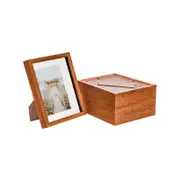 Nicola Spring Acrylic 3D Box Photo Frames with 5" x 7" Mounts - 8" x 10" - Dark Wood - Pack of 5