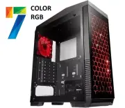 DIYPC DIY-G5-BK K3VLAR FTX RGB USB 3.0 T. Glass ATX Mid Tower Desktop PC Case