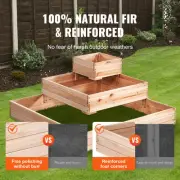 Wooden Square Raised Garden Bed Planter 113cm for Flowers Vegetables Herbs