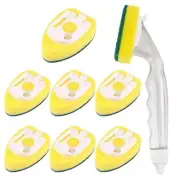 1X(Heavy-Duty Dish-Washing Stick Sponge, Dish-Washing Sponge with Handle, Non-Sc