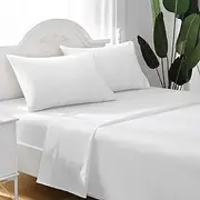 ILAVANDE California King Sheet Sets, White Cal King Sheets Set 4 Piece,Hotel Luxury Super Soft 1800 Series Microfiber Cal King Bed Sheets-Wrinkle & Fade Resistant-14 Deep Pockets(Cal-King,White)