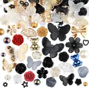 Resin Cabochons Food Slime Charms Black Gold Bulk Assorted Lot 350pcs