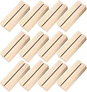 12Pcs Wooden Rectangular Card Holders for Photos, Table Numbers, Memo Notes - Ideal for Weddings, Parties, Home, Office Use
