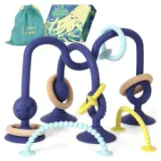 JUMBLE DREAM Baby Teething Bath Suction High Chair SENSORY Fidget TOY Blue NEW