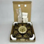 Vintage Westwood 8 Day Clock Mid Century Decorative Iron Fleur-de-lis Pendulum￼