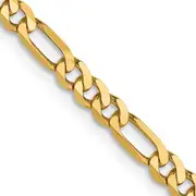 20 Inch 14K 3mm Flat Figaro Chain