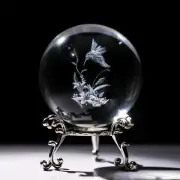 3D Hummingbird Crystal Ball Paperweight 2.3" Laser Engraved Glass Sphere Display