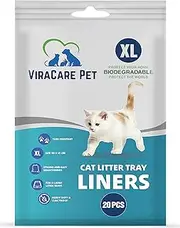 20 x Cat Litter Tray Liners Extra Large | With Drawstrings | Biodegradable | Scratch Resistant And Leak Proof | For X-Large Litter Trays | Cat Litter Bags | Size 90x45 cm | 2 Mil Thickness |