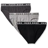 在飛比找Yahoo奇摩購物中心優惠-Hugo Boss 男合身三角內褲3件裝(黑色/灰色)
