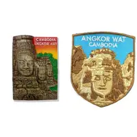 在飛比找momo購物網優惠-【A-ONE 匯旺】柬埔寨吳哥窟金微笑立體磁鐵+柬埔寨 吳哥