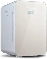 22L Mini Fridge Drinks Cooler Beer Refrigerator with Cooling and Heat Function Dual-Core Refrigeration with LED Display for Cars, Homes, Offices, and Dorms AC/DC (Color : Gold)