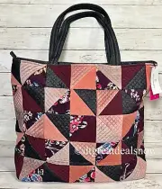 Vera Bradley Iconic Large Vera Tote in Denim Patchwork Navy 24998-I27