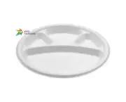 250x11inch White 4 Compartment Plates - Disposable & Takeaway, Eco-Friendly