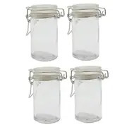 4PK Lemon & Lime Fresco Glass Clip Jar 70ml Kitchen Storage Container Canister