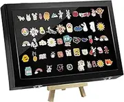 Large Enamel Pin Display Frame,14" X 9.5" Shadow Box for Wall and Tabletop Display Pin Collection Display Case Pin Display Board for Military Medals, Jewelry Pin Badge Collection