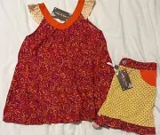 NWT Matilda Jane Woodrose Mixed Print Shorts & Top Enchanted Garden Size 10