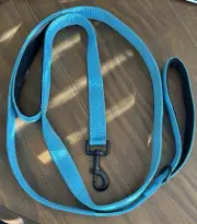 Dog leash light blue 6 foot with traffic handle loop strong polypropylene swivel