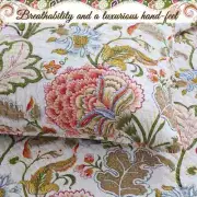 NEW! ~ COZY CHIC SHABBY PINK RED TAN BLUE GREEN TROPIC BEACH PALM LEAF QUILT SET