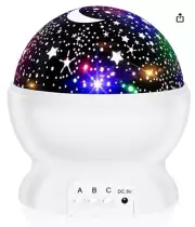 Night Light for Kids Star & Unicorn Pattern 4 LED Bulbs 12 Light Color Changing