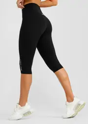 [Lorna Jane] Lotus No Chafe 3/4 Leggings in Black, Size - Small S Black