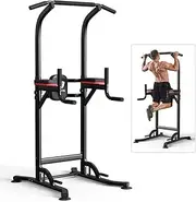 Wesfital Power Tower Dip Station, Pull Up Bar Stand Height Adjustable Strength Training Equipment for Fitness Home Workout