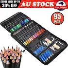 95Pcs Professional Drawing Sketch Pencil Set Charcoal Eraser Art Painting Kit AU