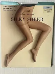 JCPENNEY East 5th Sheer Caress Silky Sheer Satiny Control Top LONG Black Velvet