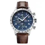 Swiss Military Brown Leather Men's Chrono Watch - SM34084.06