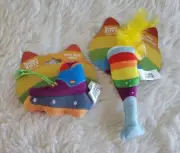 2 Quirky Kitty Purride Catnip Roll With Pride Skate & Pride Meowmosa Cat Toys