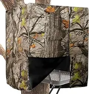 PUNCHMAN Tree Stands Hunting Blind - Camo Deer Hunting Blinds,Waterproof Deer Blind for Hunting Tree Stands,Ladder Stand Blind Kit with Zippe and Inner Storage Pocket,Deer Hunting Accessories for Men