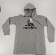 Adidas Women's Sweatshirt Essentials Relaxed Logo Hoodie Size Small Gray