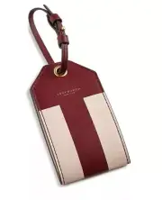 Tory Burch Color-Block T Travel Leather Luggage Tag - NEW