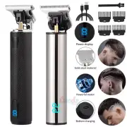 Zero Gapped Cordless Professional Hair Clipper LCD Electric Trimmer Kit Wireless