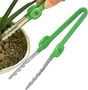 Garden Tweezers Straight and Curved Precision Tweezers Bonsai Tool Curved Serrated Tip Tweezer for Garden, Kitchen, Indoor and Outdoor Use