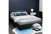 Artiss Bed Frame Queen Size Gas Lift Black NINO