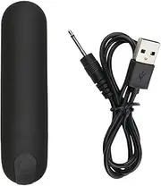USB Rechargeable Bullet Vibrator Discreet Vibrating Massager Beginner Sex Toy Adult Powerful Black