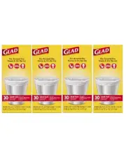Glad Small Office Size white Garbage Bags 4 Gallon Bags, 4 - 30 Count 120 Total